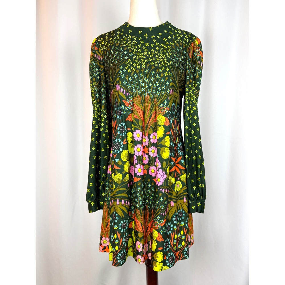 RARE Vintage 60s Rae Dolly Dolls San Francisco Floral Mod Mini Dress Psychedelic - Picture 2 of 7